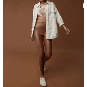 OFFLINE By Aerie Real Luxe Faux Leather Leggings Brown